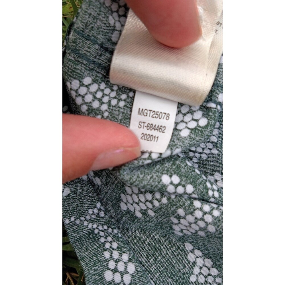 Green Botanical Print Button Up Shirt Cotton Short Sleeve M Resort Beach Vacay - Picture 8 of 11